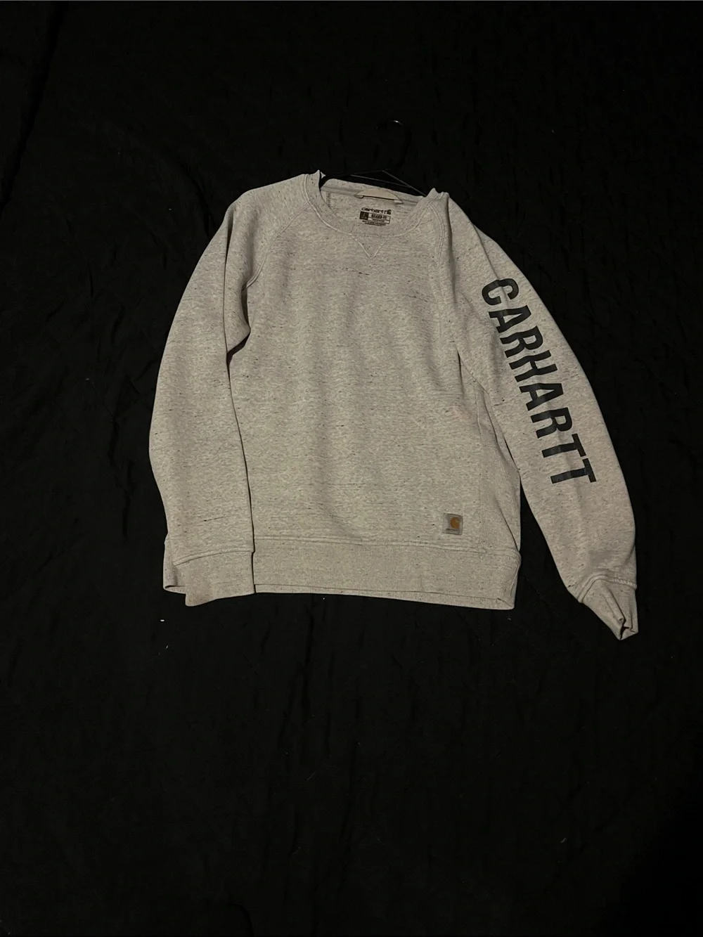 Carhartt Light Gray Crewneck Sweatshirt with Sleeve Logo